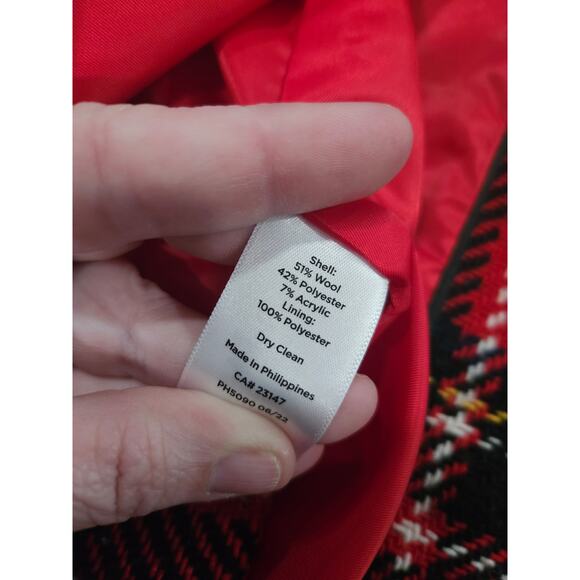 Talbots NWOT Red Tartan Plaid Wool Jacket Blazer Size 10 10P Women's - Picture 7 of 7